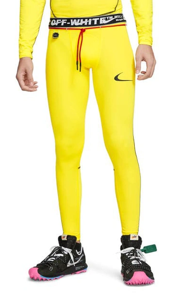 Shop Nike X Off-white Performance Training Tights In Opti Yellow