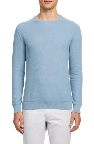 Shop Theory Riland Crewneck Pique Sweatshirt In Poseidon