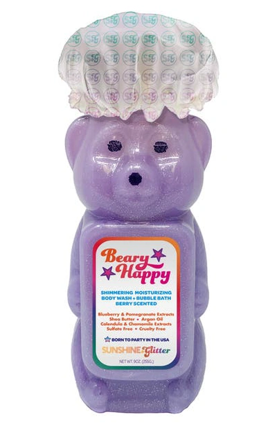 Shop Sunshine & Glitter Beary Happy Shimmering Body Wash & Bubble Bath In Purple