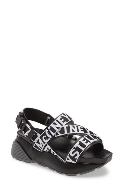 Shop Stella Mccartney Eclypse Platform Sport Sandal In Black/ White