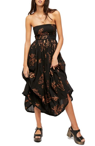 Shop Free People Baja Babe Strapless Midi Dress In Dark Combo