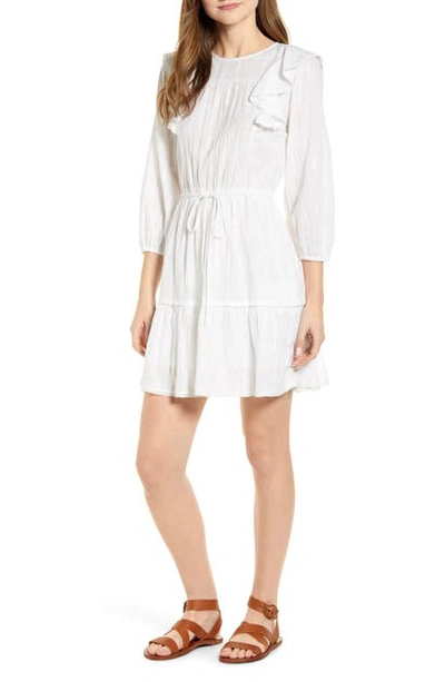 Shop Lucky Brand Charlie Ruffle Cotton Dress In Lucky White