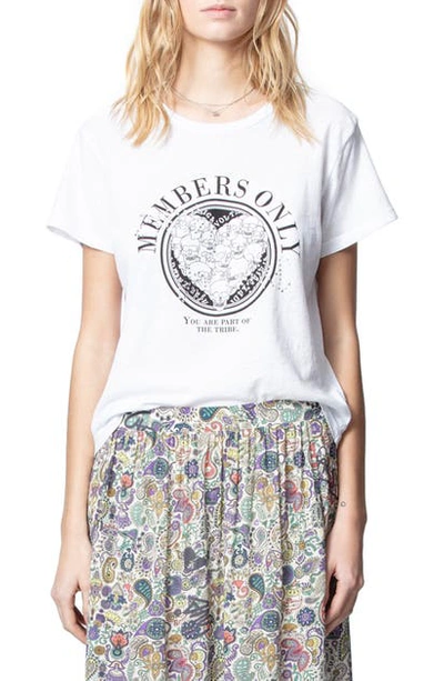 Shop Zadig & Voltaire Alys Members Only Graphic Tee In Blanc