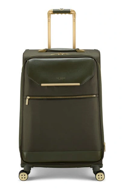 Shop Ted Baker Albany 27-inch Softside Spinner Suitcase In Olive