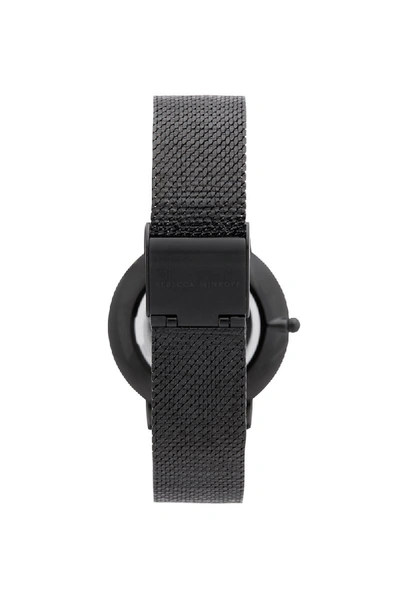 Shop Rebecca Minkoff Major Black Ion Plated Tone Mesh Bracelet Watch, 35mm