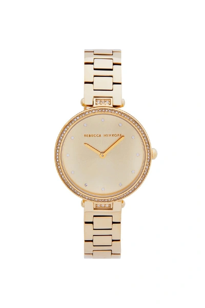 Shop Rebecca Minkoff Nina Gold Tone Bracelet Watch, 33mm