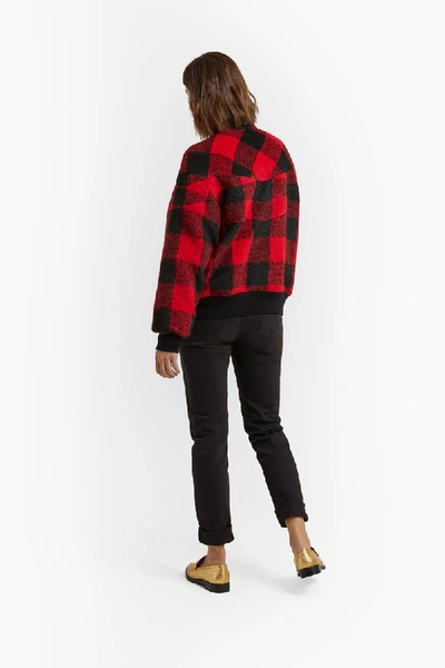 Shop Rebecca Minkoff Brenda Quilted Bomber In Red/black