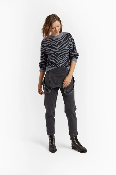 Shop Rebecca Minkoff Jax Zebra Intarsia In Grey