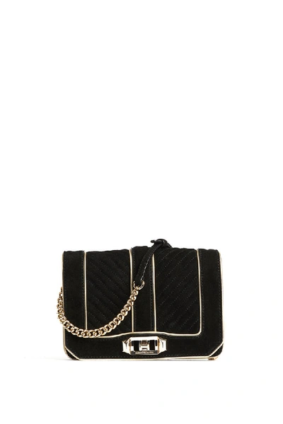 Shop Rebecca Minkoff Chevron Quilted Small Love Crossbody In Black