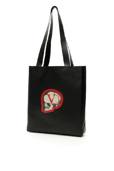 Shop Valentino X Undercover Skull Logo Printed Open In Black