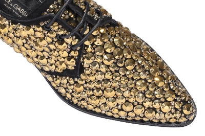 Shop Dolce & Gabbana Embellished Derby Shoes In Gold