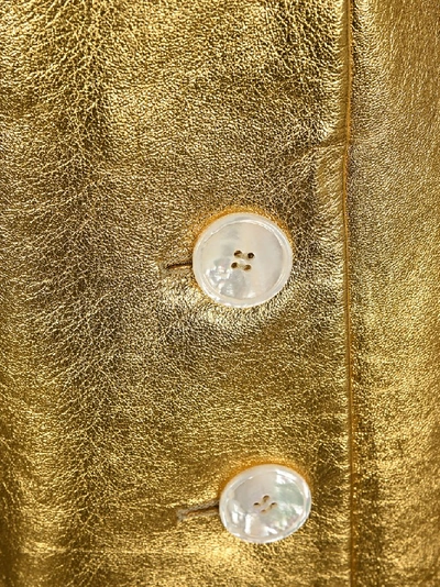 Shop Prada Sleeveless Metallic Dress In Gold