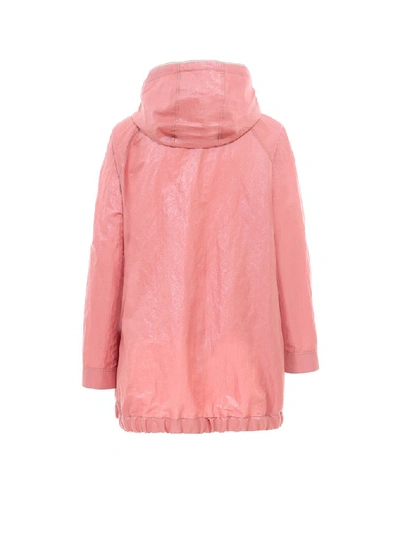 Shop Brunello Cucinelli Drawstring Hooded Jacket In Pink