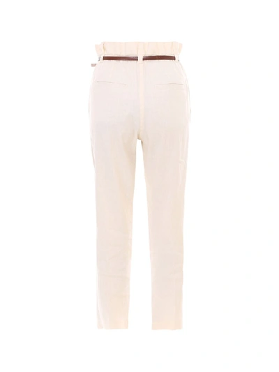 Shop Brunello Cucinelli High Waist Cropped Trousers In White