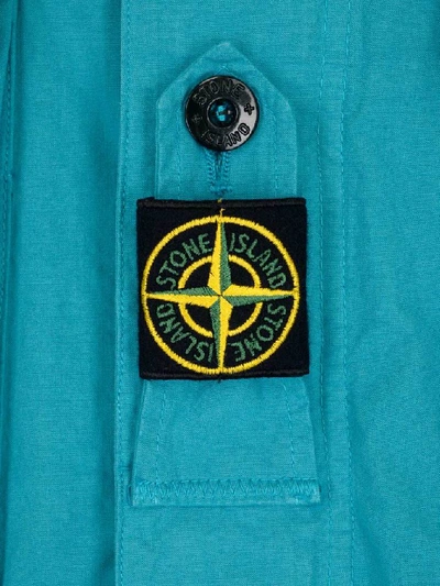 Shop Stone Island Multi Pocket Military Jacket In Blue