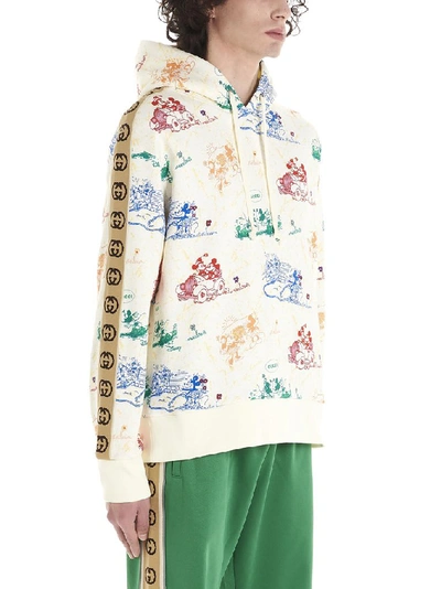 Shop Gucci Mickey Mouse Print Drawstring Hoodie In Multi
