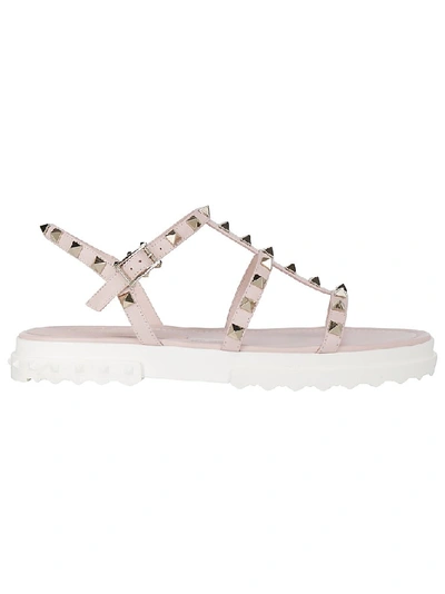 Shop Valentino Garavani Rockstud Sandals In Pink