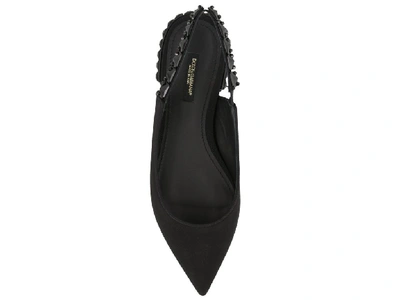 Shop Dolce & Gabbana Studded Slingback Shoes In Black