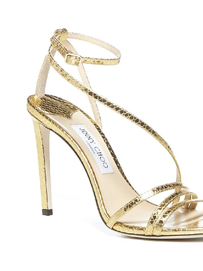 Shop Jimmy Choo Tesca Snadals In Gold