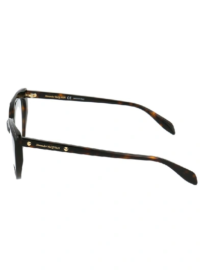 Shop Alexander Mcqueen Eyewear Cat Eye Frame Glasses In Brown