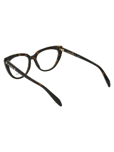 Shop Alexander Mcqueen Eyewear Cat Eye Frame Glasses In Brown