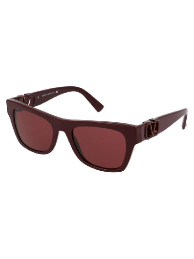 Shop Valentino Eyewear Square Frame Sunglasses In Red