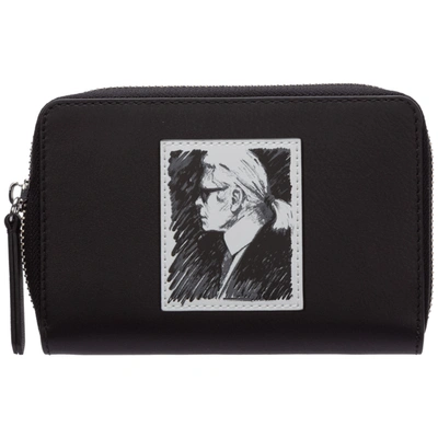 Shop Karl Lagerfeld Women's Genuine Leather Wallet Credit Card Bifold  Capsule Legend In Black