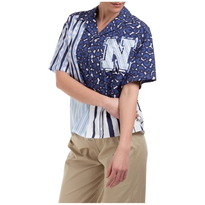 Shop Neil Barrett Women's Shirt Short Sleeve In Blue