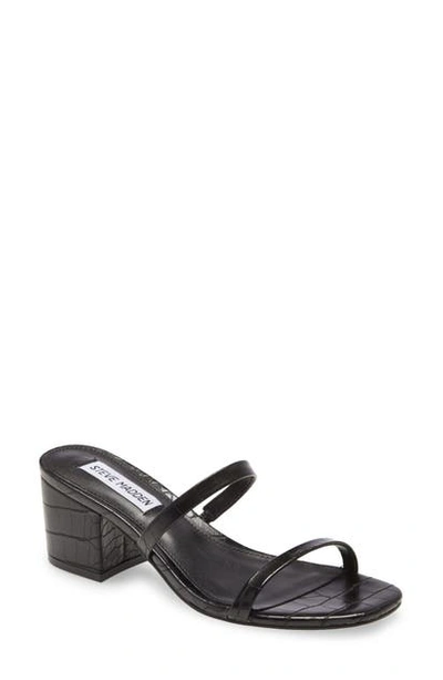 Shop Steve Madden Issy Block Heel Slide Sandal In Black Croc