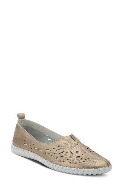 Shop Spring Step Mirtha Flat In Soft Gold Leather