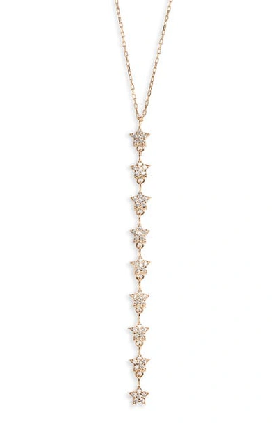 Shop Argento Vivo Pave Star Y-necklace In Gold