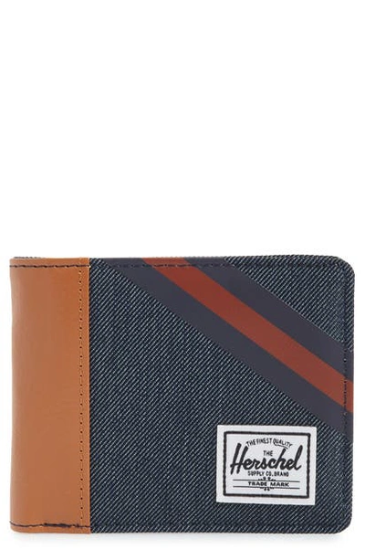 Shop Herschel Supply Co Roy Rfid Wallet In Indigo Denim/ Peacoat/ Picante