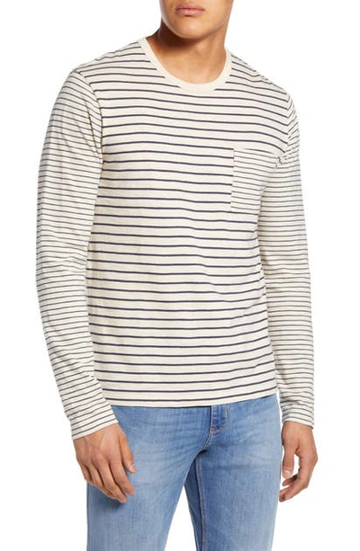 Shop Alex Mill Stripe Slub T-shirt In Blue