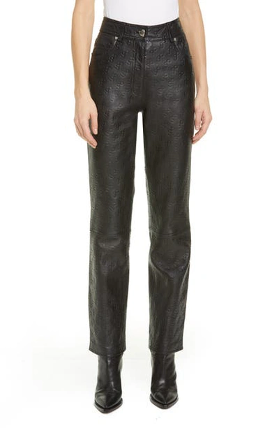 Shop Saks Potts Rosita Monogram Leather Pants In Black