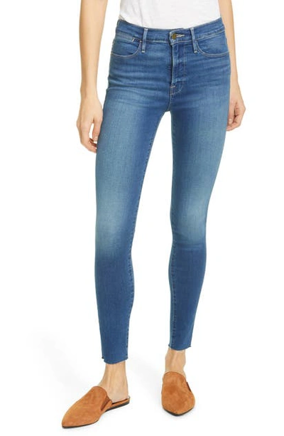 Shop Frame Le High Raw Hem Ankle Skinny Jeans In Lowell
