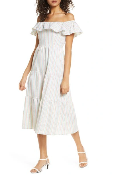 Shop Ali & Jay Sunnylands Off The Shoulder Midi Dress In Multi