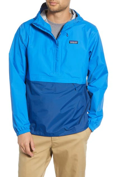 Shop Patagonia Torrentshell 3l Packable Waterproof Pullover In Andes Blue
