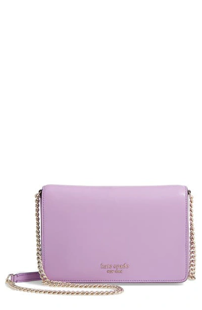 Shop Kate Spade Spencer Leather Wallet On A Chain In Iris Bloom