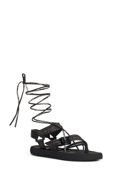 Shop Off-white Multi Strap Micro Lace-up Sandal In Black No Color