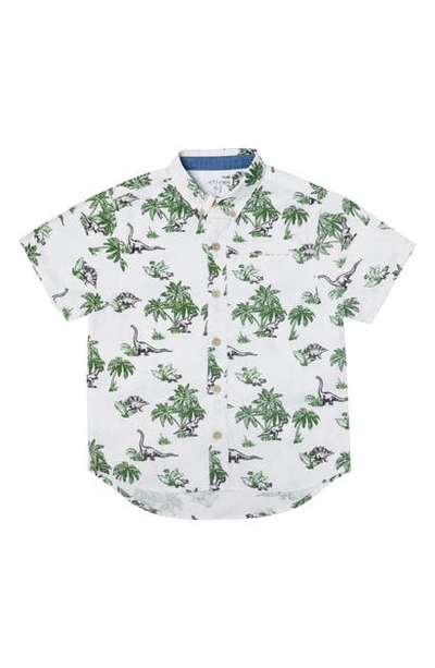Shop Art & Eden Blake Woven Shirt In Dino Jungle