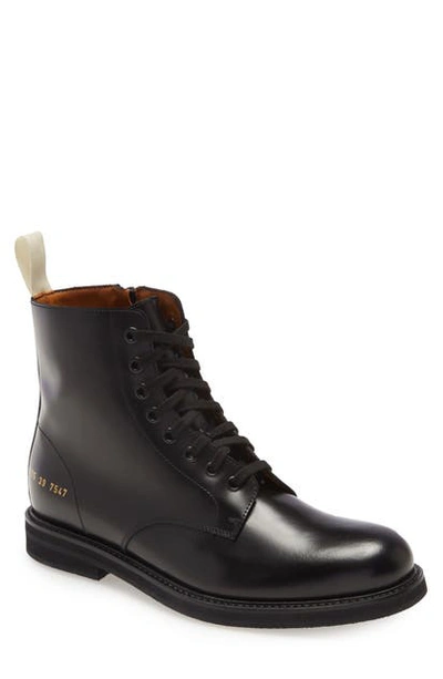 Shop Common Projects Standard Combat Boot In Black