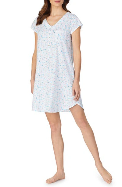 Shop Eileen West Cotton Nightgown In White Ground W/packed Floral