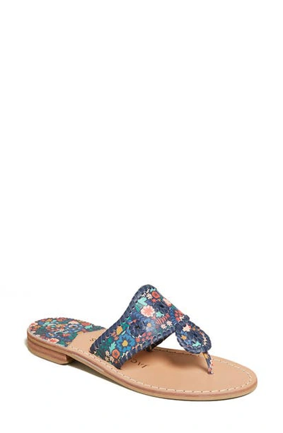 Jack Rogers Women s Jacks Floral Printed Flat Sandals In Midnight