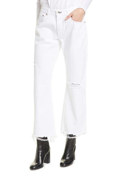 Shop Rag & Bone Rosa Ripped Crop Flare Jeans In Dst Off Wh