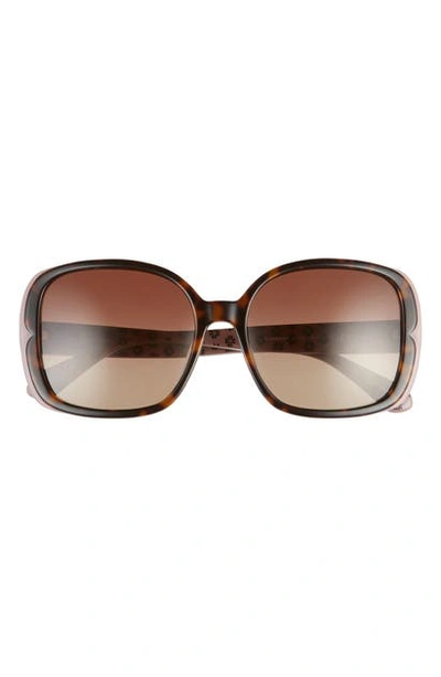 Shop Kate Spade Elianna 55mm Polarized Sunglasses In Havana/ Pink/ Brown