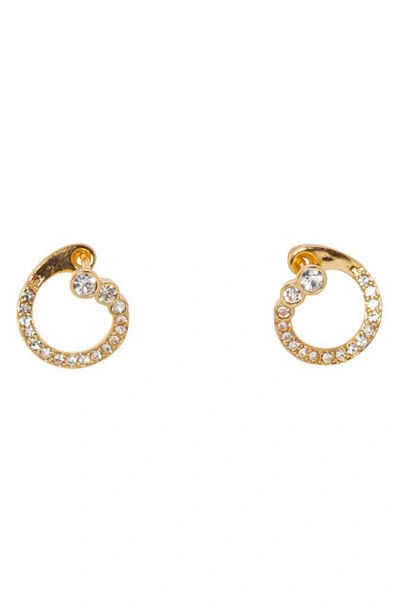 Shop Vince Camuto Graduated Crystal Wraparound Hoop Earrings In Gold/ Crystal