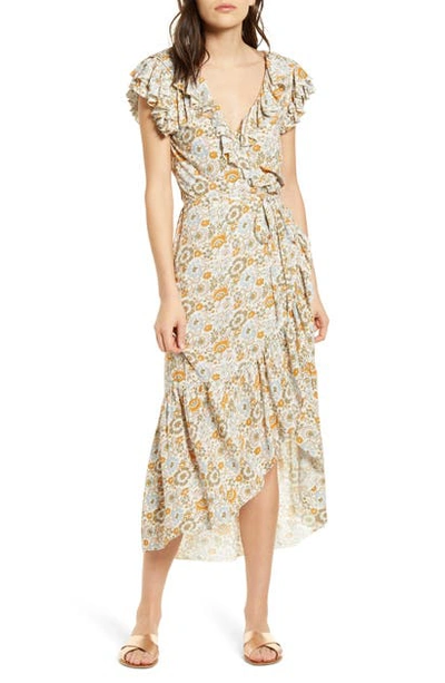 Shop Faherty Carmen Floral Ruffle Wrap Midi Dress In Joe Floral