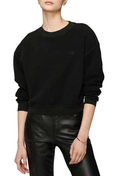 Shop Anine Bing Reed Cotton Sweatshirt In Black