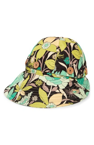 Shop Fendi Floral Convertible Hat In Garden Black
