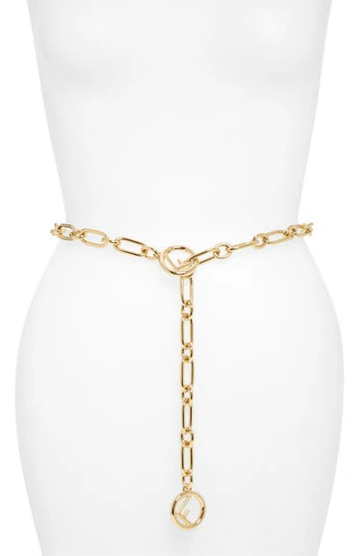 Shop Fendi Logo Chain Belt In Gold